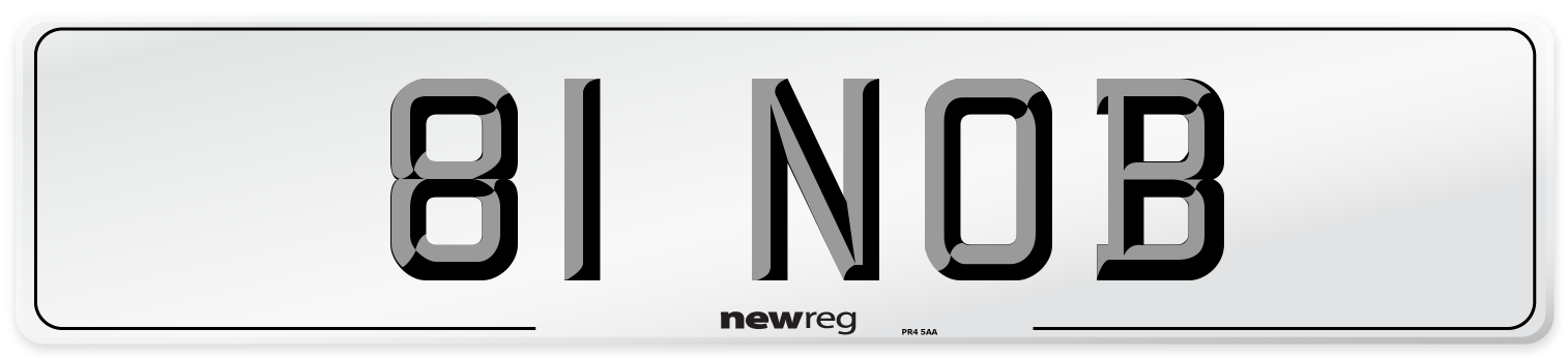 81 NOB Number Plate from New Reg
